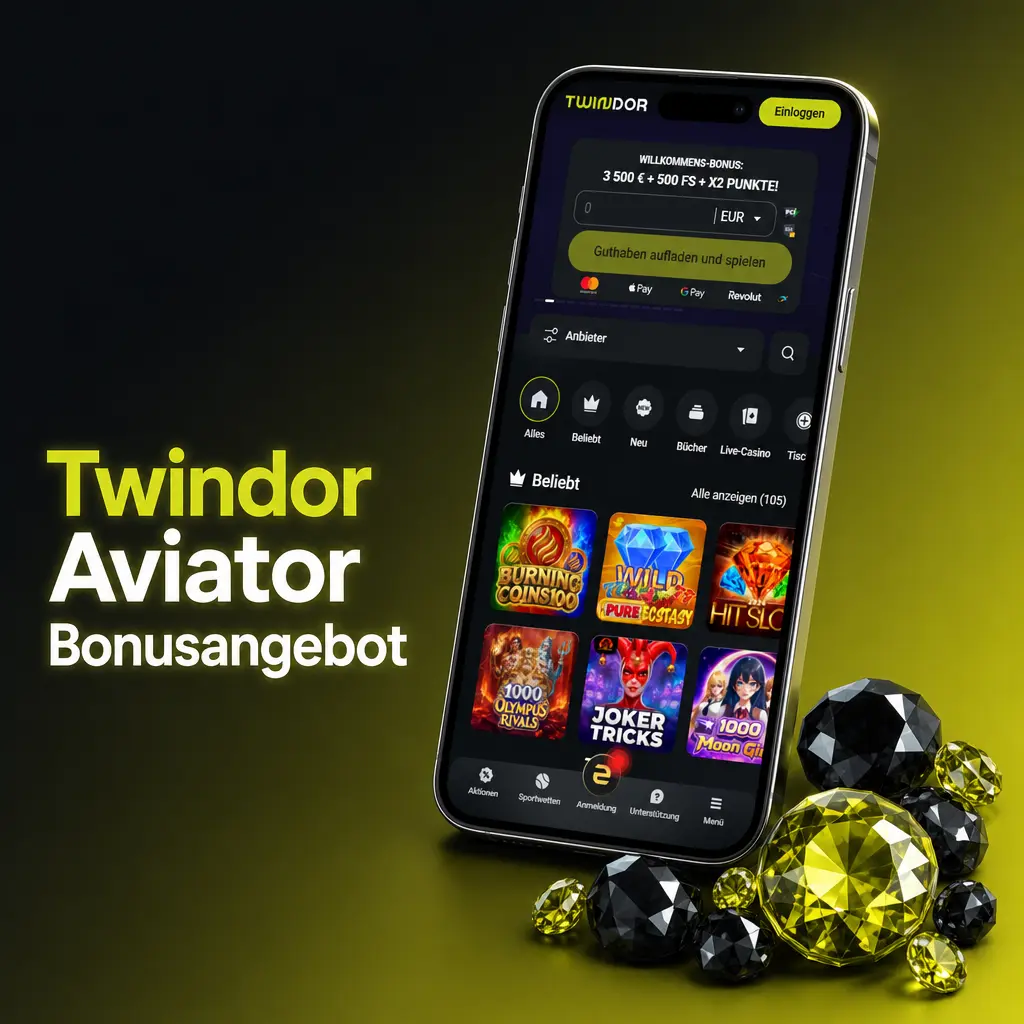 Twindor Aviator Bonusangebot: Willkommenspaket 3.500 EUR + 500 Freispiele für Slots und Crash-Spiele ab 10 EUR Einzahlung