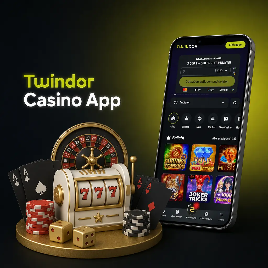Twindor Casino App mit Live-Events, Slots und Tischspielen von Pragmatic Play, Evolution und NetEnt im Überblick.