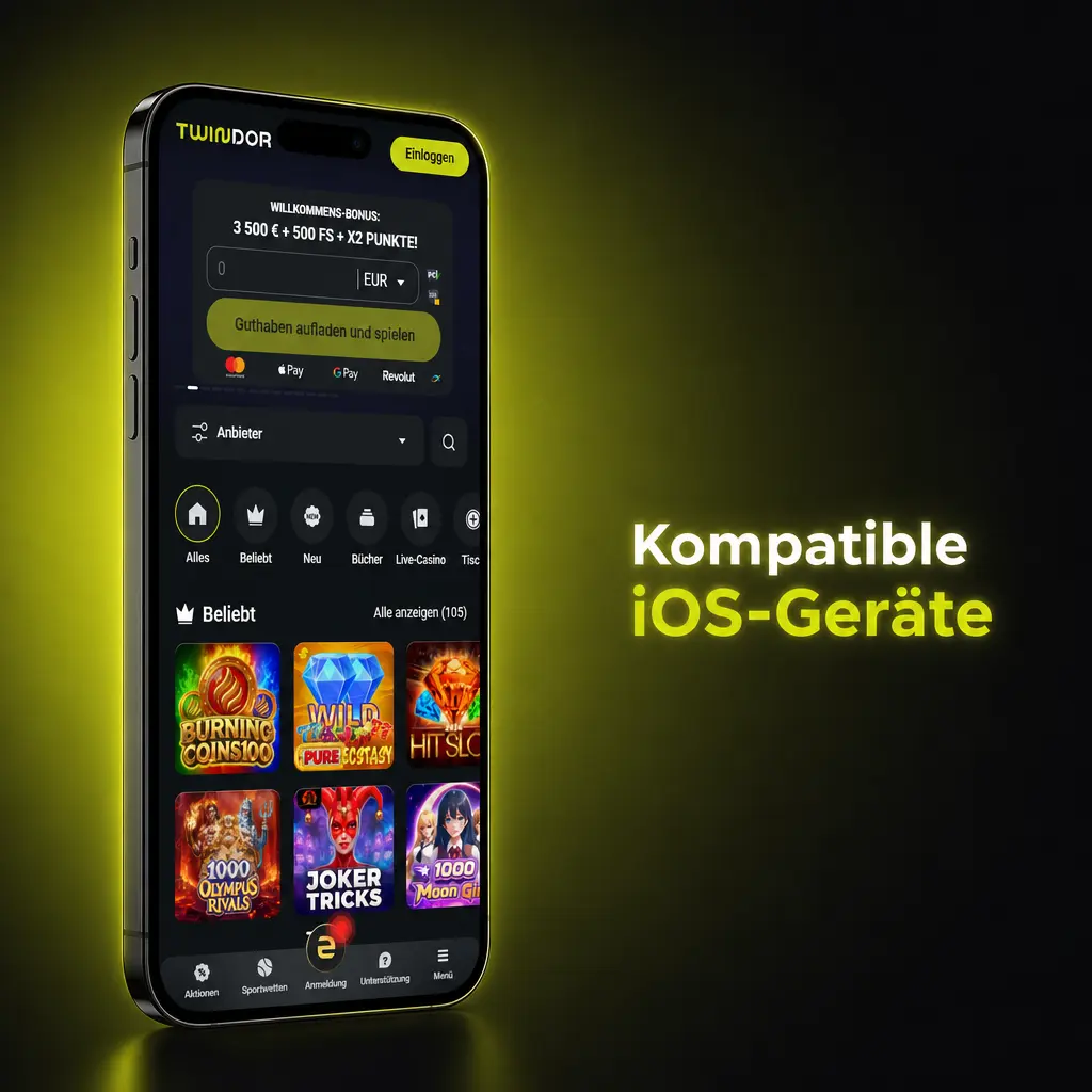 Kompatible iOS-Geräte für die Twindor App: iPhone-Modelle von X bis 17 Pro Max