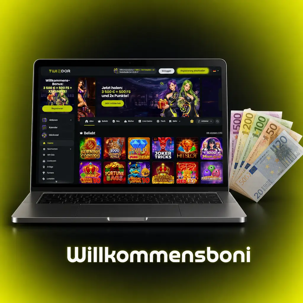 Twindor Willkommensbonus: 3.500 EUR Bonusguthaben, 500 Freispiele und x2 Wettbonus für Casino und Sportwetten
