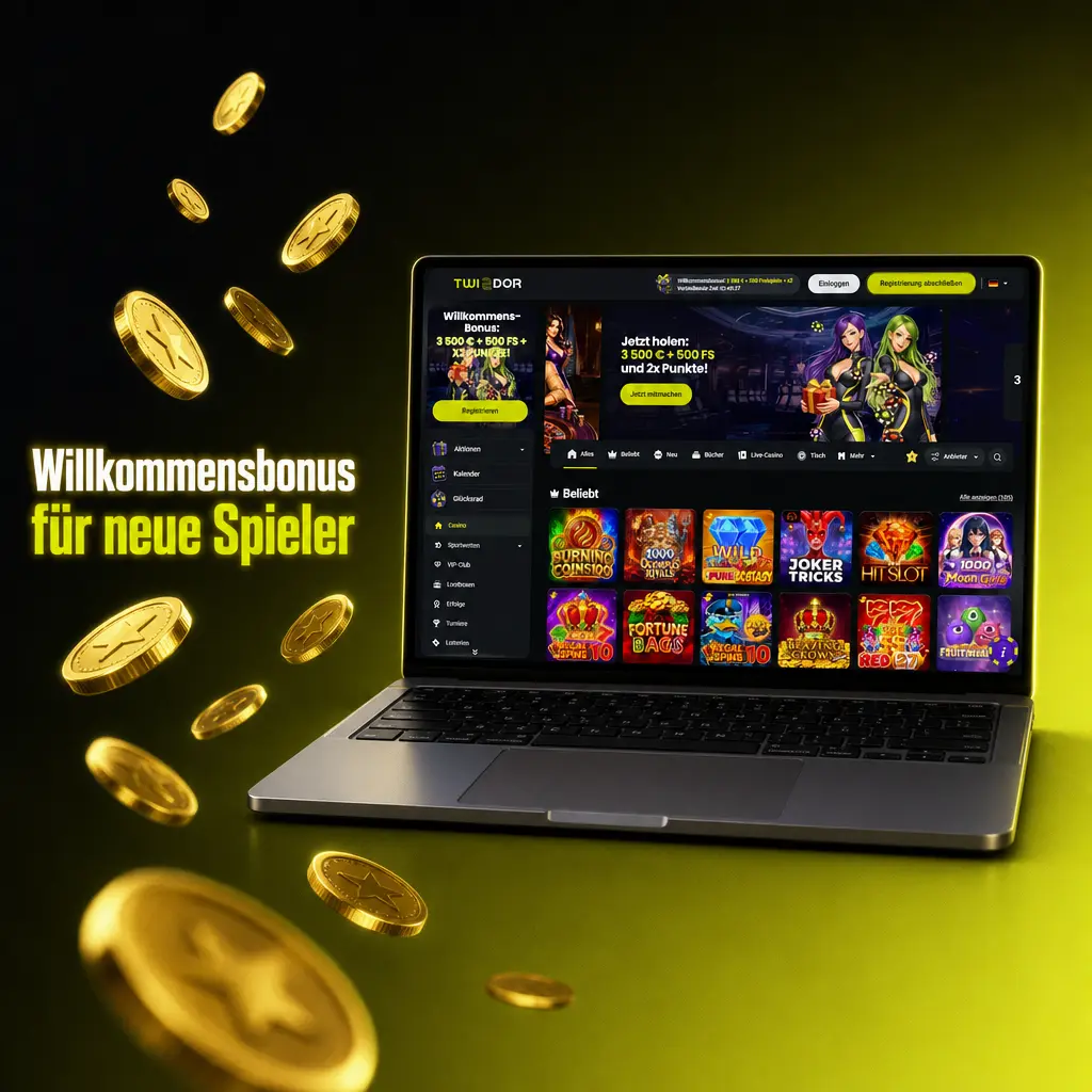 Twindor Willkommensbonus: 100% bis 3.500 EUR plus 500 Freispiele für neue Spieler bei Ersteinzahlung ab 20 EUR