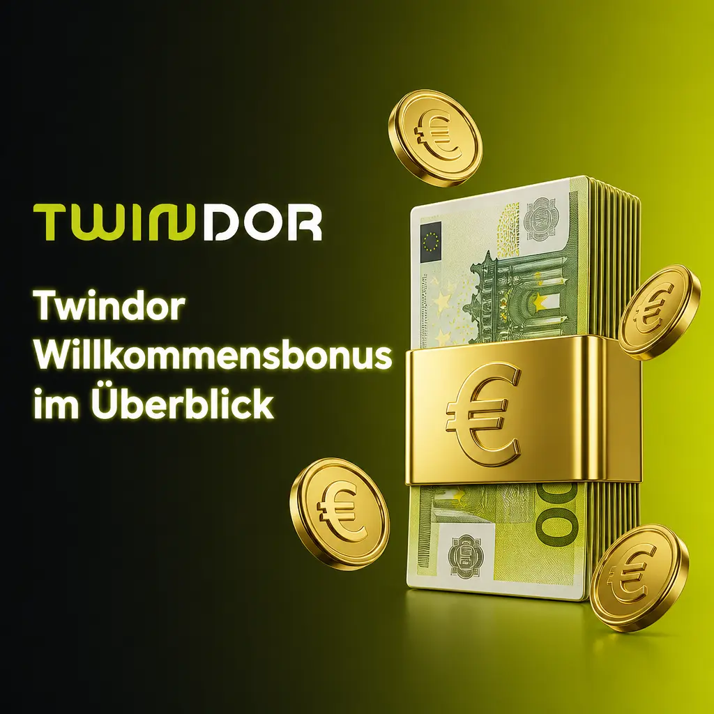 Twindor Willkommensbonus: Tabelle mit Bonushöhe, Freispielen, Umsatzbedingungen und Mindesteinzahlung für Casino und Sportwetten