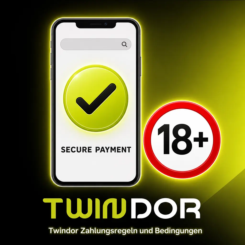 Übersicht der Twindor Zahlungsregeln: Verifizierung, Auszahlungsmethoden, Bonusbedingungen und Limits für Transaktionen.